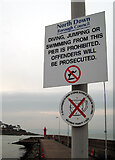 J5082 : Warning signs, Eisenhower Pier by Rossographer