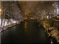 Night Time Snow on the Gala Water from Plumbtree Brig