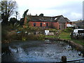 Pond and old barn, Chettle