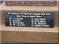 War Memorial, Congregational Chapel, West Street, Whitland