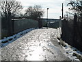 Glade Lane looking towards foot bridge over the Brentford Branch Line