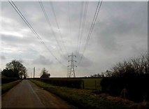 SK7869 : Skegby Road pylons by Steve  Fareham