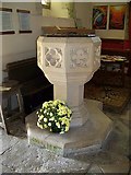 SY7994 : Font, The Church of St John the Evangelist, Tolpuddle by Maigheach-gheal