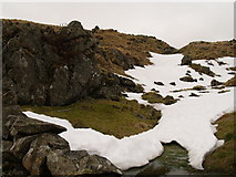 NT1216 : Rock and snow, Ellers Cleuch Rig by Chris Eilbeck