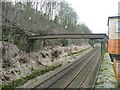 Pipe bridge over the railway, Luddenden Foot