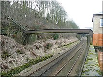 SE0324 : Pipe bridge over the railway, Luddenden Foot by Humphrey Bolton