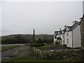 Cottages alongside the A5025 at Llaneuddog