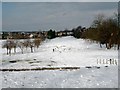 Brent Valley golf course - looking down fairway one (snow scene)