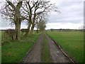 Footpath on farm track north of Low Hall