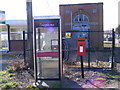 TM2141 : Telephone Box, Shepherd & Dog Public House Postbox & Electricity Sub-Station by Geographer