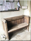 SU6324 : Simple seat in the church at St John the Evangelist, West Meon by Basher Eyre