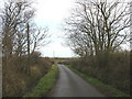 Road eastwards towards the crossroads of the Llaneuddog and Gadfa roads