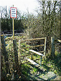 SU0888 : Stile on a footpath over the Swindon to Gloucester Railway, Purton by Brian Robert Marshall