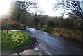 Hangers Way leaves a rural Hampshire byway, Candover