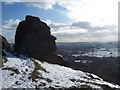 Head shaped rock on Froggatt Edge