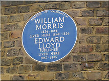 TQ3789 : Plaque to William Morris and Edward Lloyd by Stephen Craven