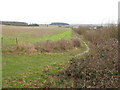 Looking S along field boundary with the A256