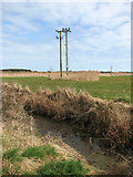 TG2736 : Electricity poles and drainage ditches by Evelyn Simak