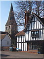 Village street and church, Churchgate Street