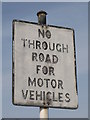 Old road sign on the minor road to Frankham