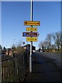 Directional signpost to Bearsden Roman Bath House