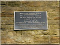 Bradshaw Chapel Tower, Plaque