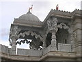 Intricate stone carvings at the Mandir