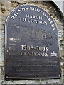 Raunds march centenary plaque