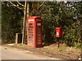 SU0609 : Woodlands: postbox № BH21 55 and phone, Church Hill by Chris Downer
