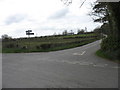 View west at the Capel Parc crossroads