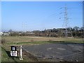 Pylons and rugby pitch by Cambuslang Road