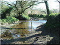 Waterlogged bridleway to ford crossing