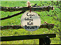 Sign on stile, near No Parish Farm