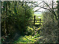 Footpath and stile, No Parish Farm