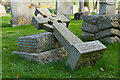 SU4625 : Toppled gravestone in All Saints graveyard, Compton by Peter Facey