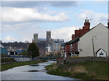 SK9670 : River Witham and Lincoln Cathedral by Ian Paterson