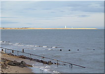 NO5032 : Groynes at Monifieth Beach by Gwen and James Anderson