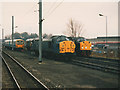 Trains in the sidings south of Carlisle station