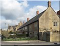 Cottages including the bank in Martock.