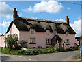 A very pink cottage on Hulkshay Lane