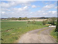 View northwest from footpath just to the west of the road to Ford Station