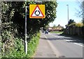 Roundabout ahead at Main Road, Yapton