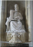ST5300 : Sculpture of St Giles - Parish church Hooke by Sarah Smith