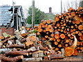 Logs ready for processing into firewood