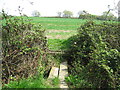 Footbridge on corner of field