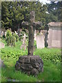 Wooden-style cross, Brompton Cemetery SW10