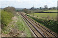 Railway towards Totnes from bridge at Tigley