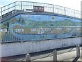 Mural painted on the footbridge in Newtown