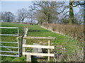 Stile linked to farm gate