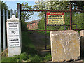 Warning at entrance to Cledford Hall